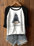 Merry Christmas Printed Raglan T-shirt