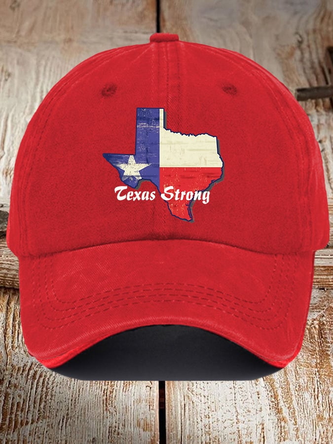 Retro Texas Strong Print Baseball Cap