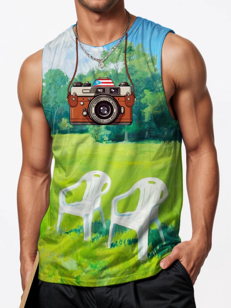 Puerto Rican Printed Sports Crew Neck Vest