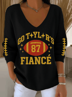 Women's Hot Spot Print Knit Long Sleeve Top