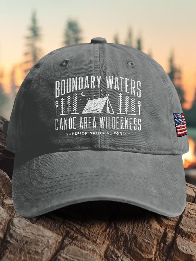 Retro Boundary Waters Cande Area Wilderness Superior National Forest Print Baseball Cap