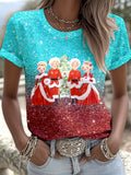🔥🔥2nd 50% Off Only $10🔥🔥Merry Christmas Printed Round Neck T-Shirt