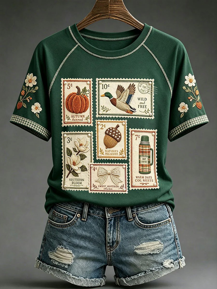 Women's Autumn Printed T-Shirt