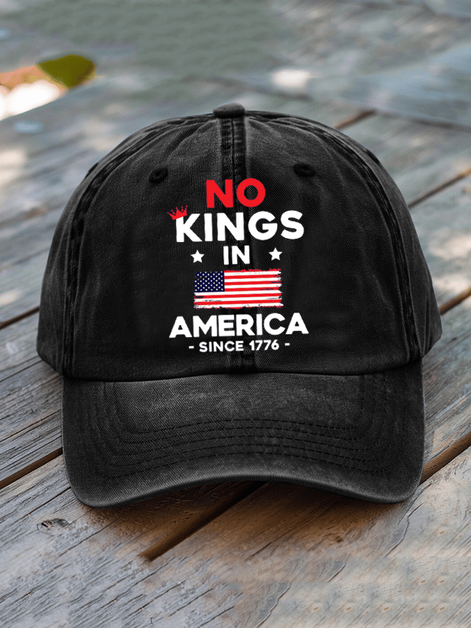 No King In America Since 1776 Printed Hat