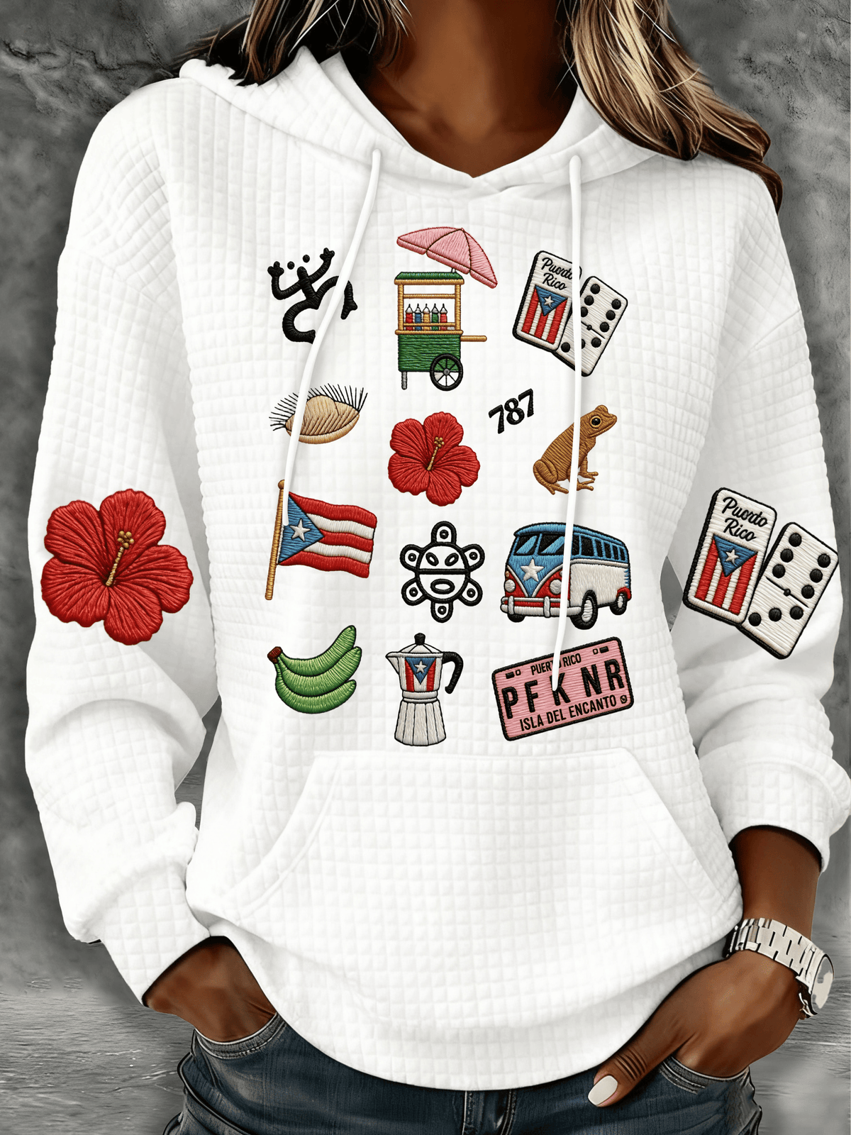 Puerto Rico Printed Hooded Sweatshirt