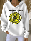 Women's Music Print Casual Hoodie