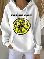 Women's Music Print Casual Hoodie