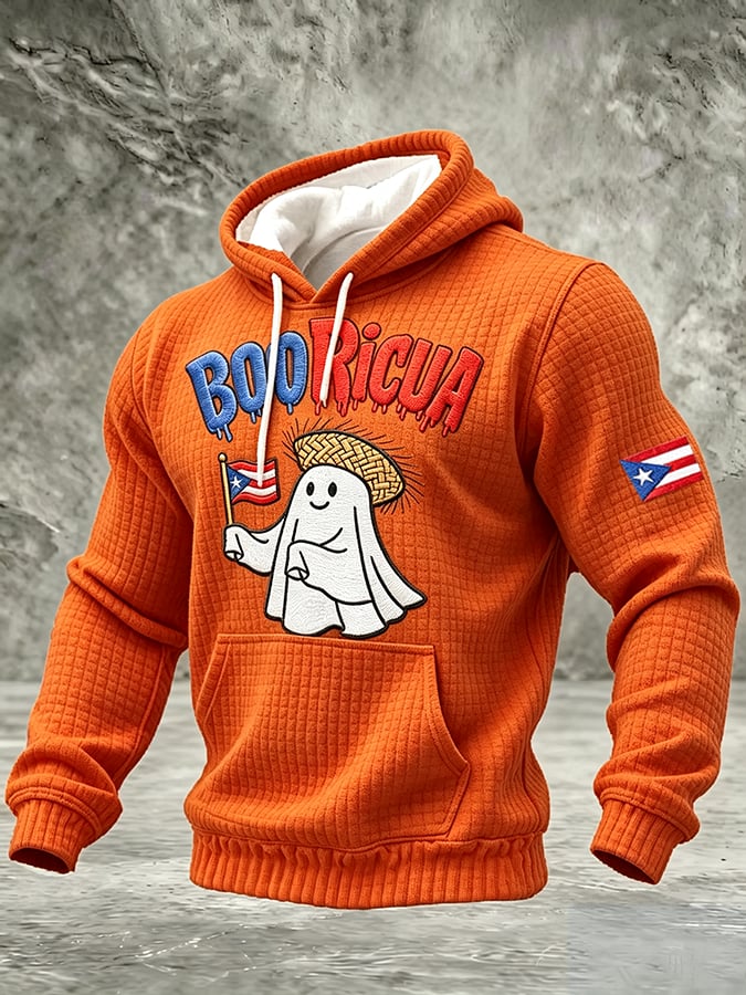 Men'S Boricua Halloween Casual Printed Hoodie