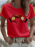 Women's Hot Spot Print Crew Neck T-Shirt
