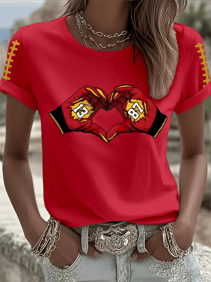 Women's Hot Spot Print Crew Neck T-Shirt