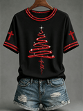Women's Christmas Faith Pattern Comfortable Short-Sleeve T-Shirt