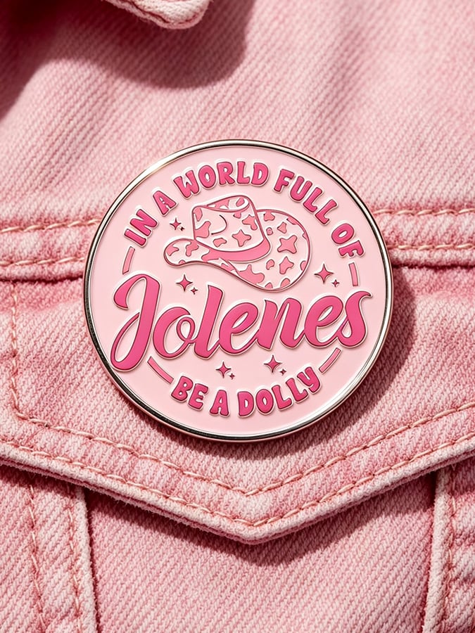 Unisex  What Would D Do Printed  Brooch