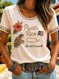 Women's Puerto Rico Pride Art Printed T-shirt