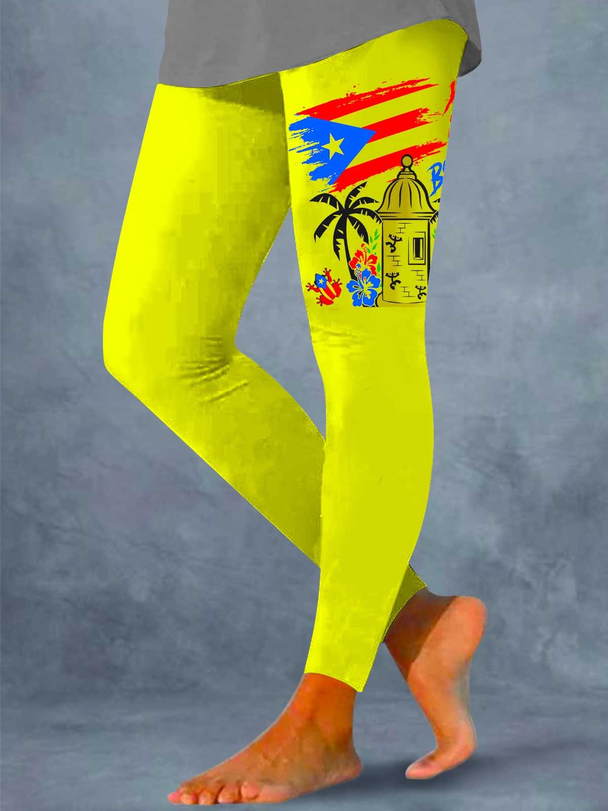 Puerto Rico Singer Boricua Concho Printed Leggings