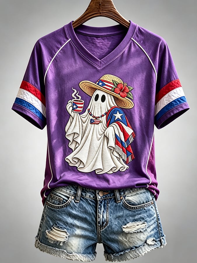 Women's Puerto Rico Halloween Graphic T-shirt