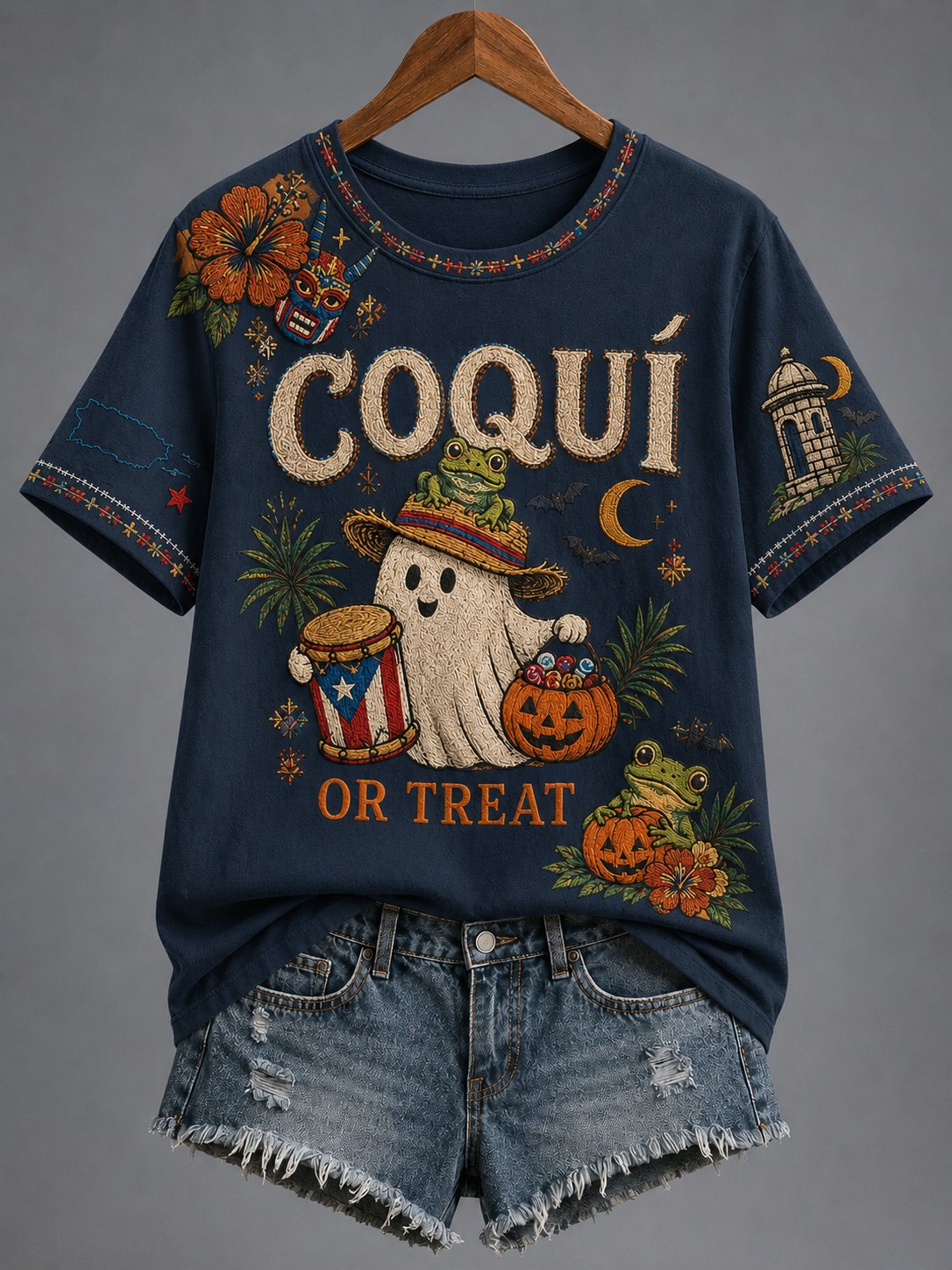 Women's Puerto Rico Halloween Graphic T-shirt