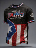 Men's Puerto Rican Art Printed Casual Tops