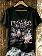 Women's Vintage Owens Sisters Apothecary Print T-shirt