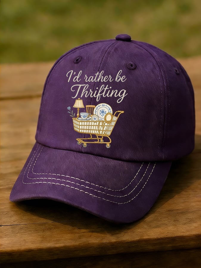 I’d Rather Be Thrifting Printed Casual Hat