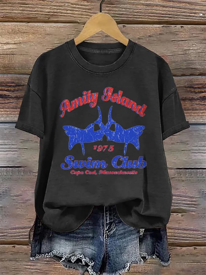 Women's Great White Shark Print T-shirt