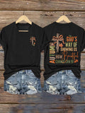 Women's Faith Fall is God's Way Of Showing Us How Beautiful Change Can Be Printed Short Sleeve T-Shirt