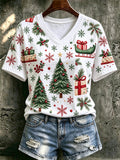 Women's Christmas Print Cozy T-shirt