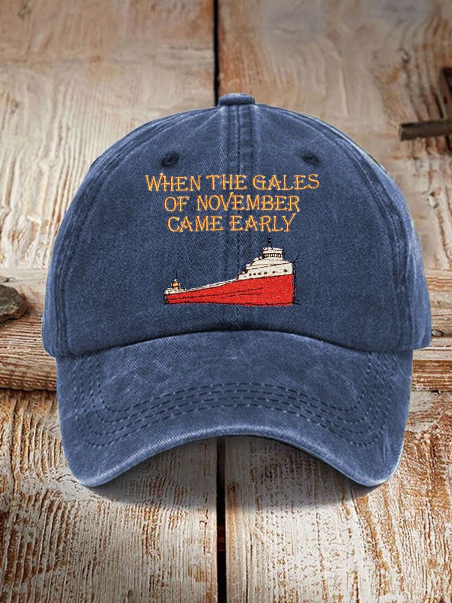 “When The Gales Of November Came Earlyâ€?Print Baseball Cap