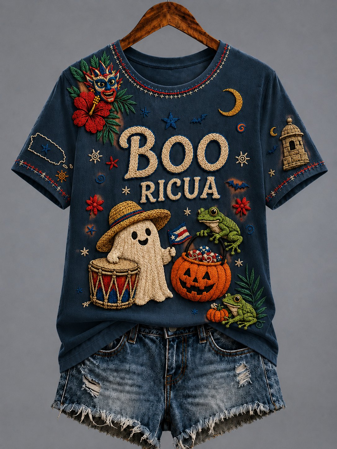 Women's Puerto Rico Halloween Graphic T-shirt