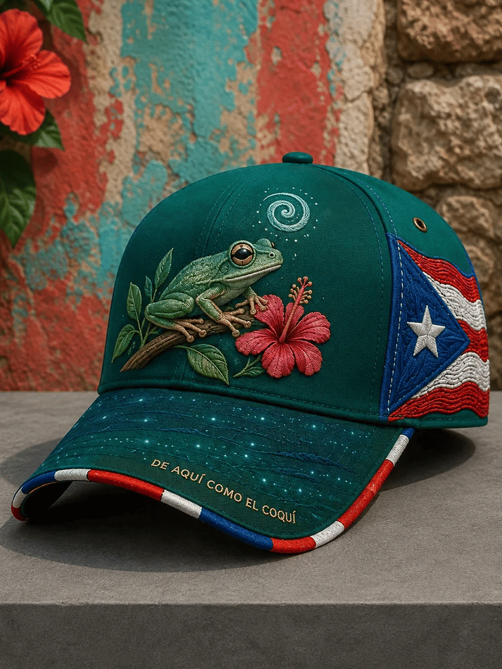 Unisex Retro Puerto Rico Boricua Floral Art Print Hat