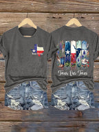 Retro Texas Strong Texas Our Texas Print T-Shirt