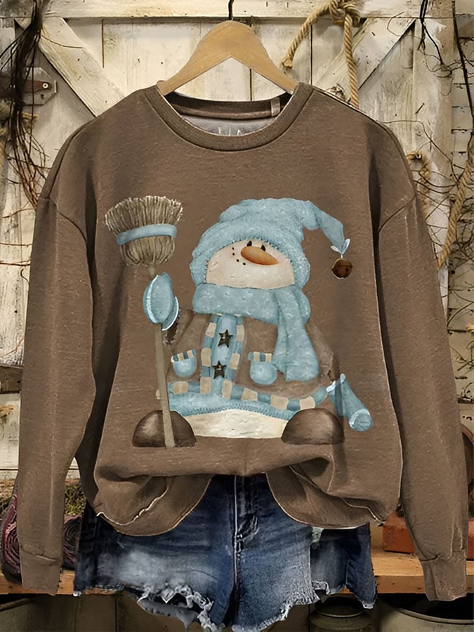 Women's Christmas Print Crew Neck Sweatshirt