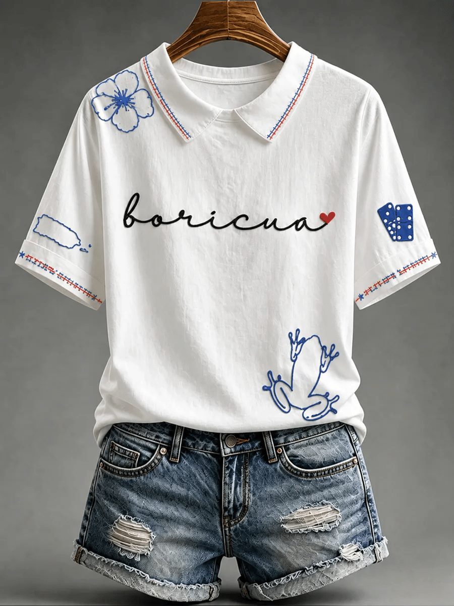 Women's Puerto Rico Pride Art Printed T-shirt