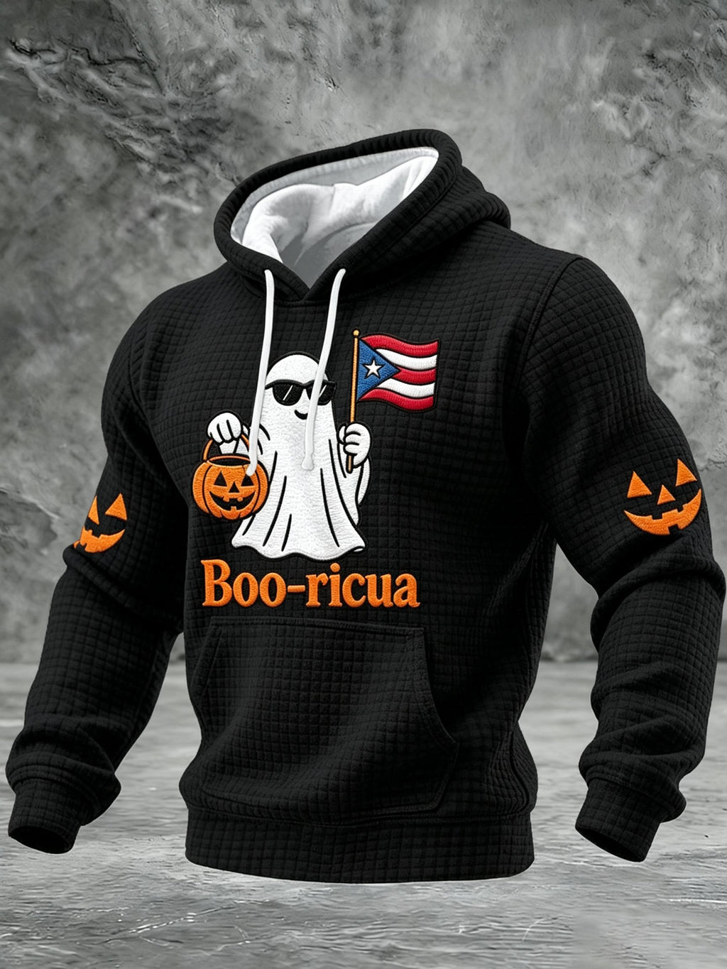 Men'S Boricua Halloween Casual Printed Hoodie