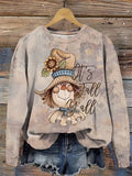 Women's It'S Fall Y'All Print Round Neck Sweatshirt