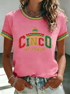 Women's Mexican Art Cinco de Mayo Print  T-shirt