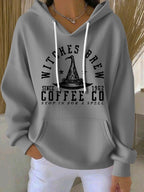 Women's Halloween Witches Print Casual Hoodie