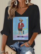 Puerto Rico Singer Benito Bowl Printed Long Sleeve Top