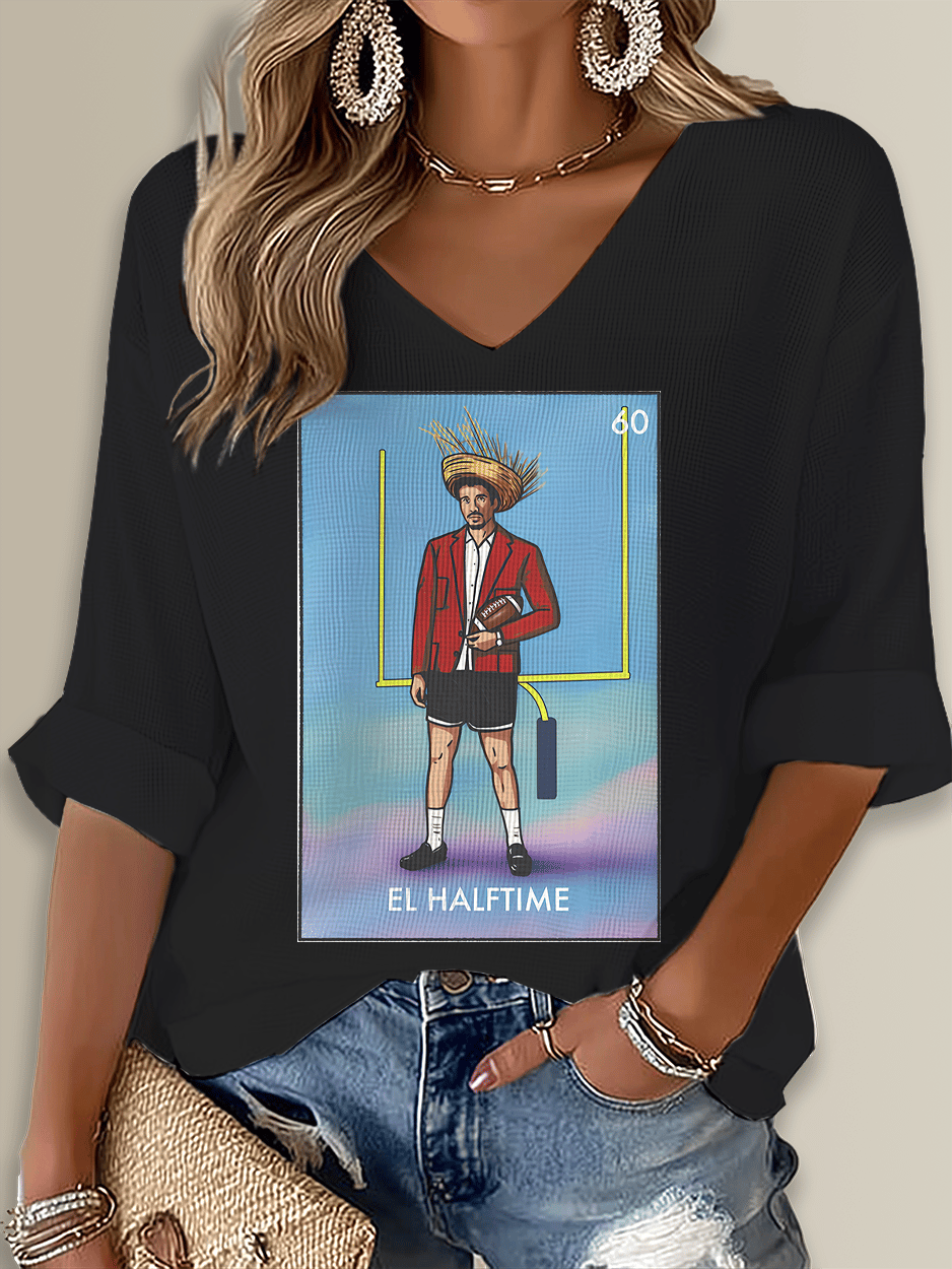 Puerto Rico Singer Benito Bowl Printed Long Sleeve Top