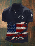 Men's Faith Cross Printed Casual POLO Shirt