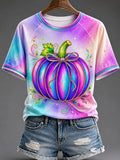 Women's Autumn Halloween Print Crop Top