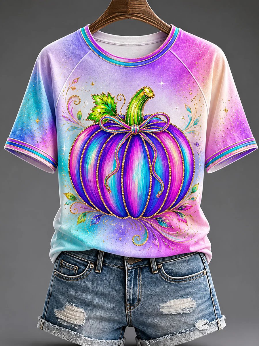 Women's Autumn Halloween Print Crop Top