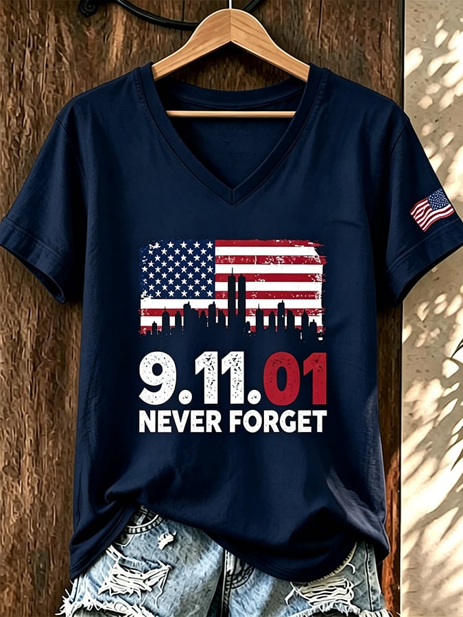 Women's 9.11 Never Forget Printed T-shirt