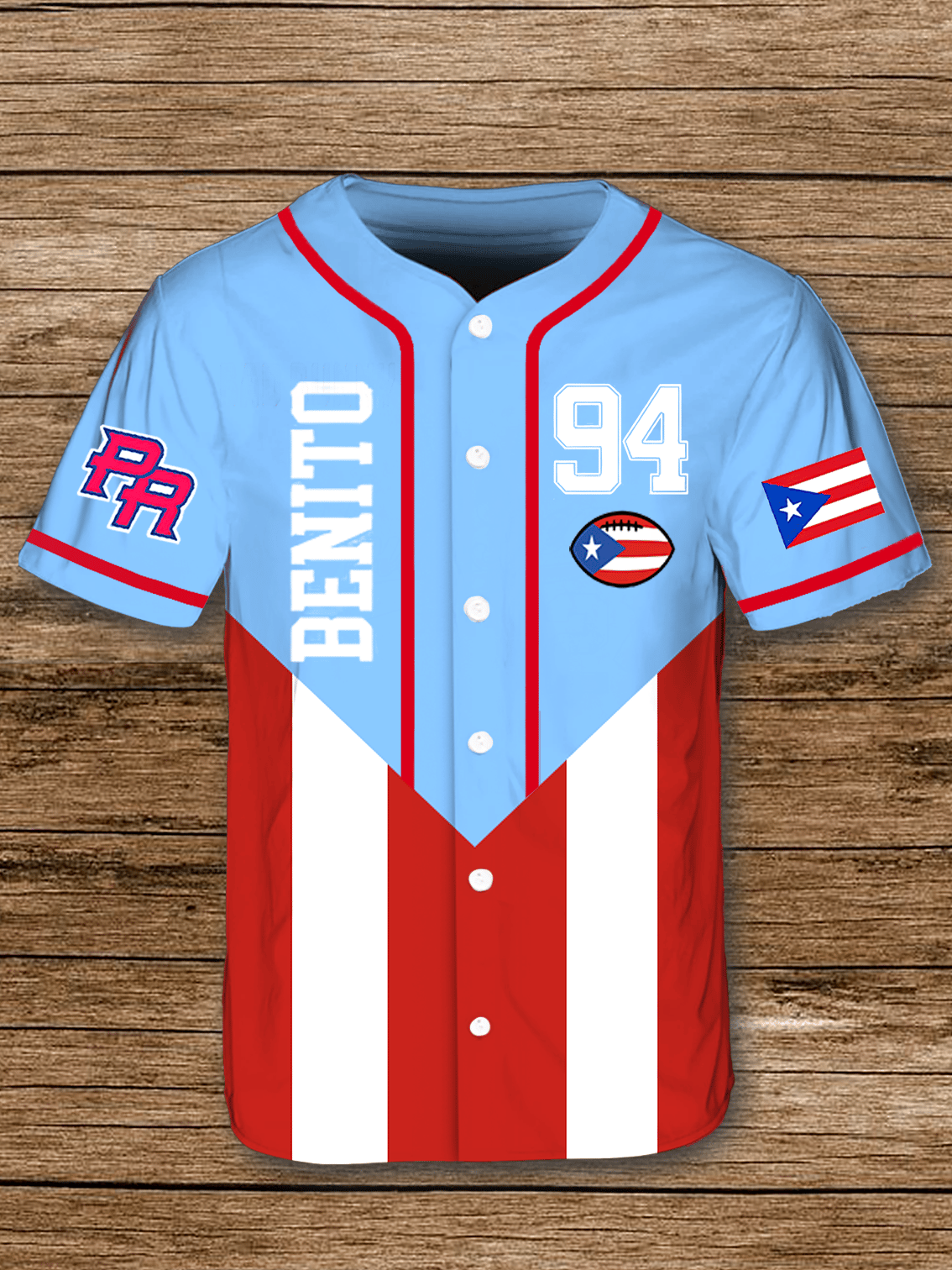 Women's Puerto Rico Benito Bowl Printed Baseball Jersey