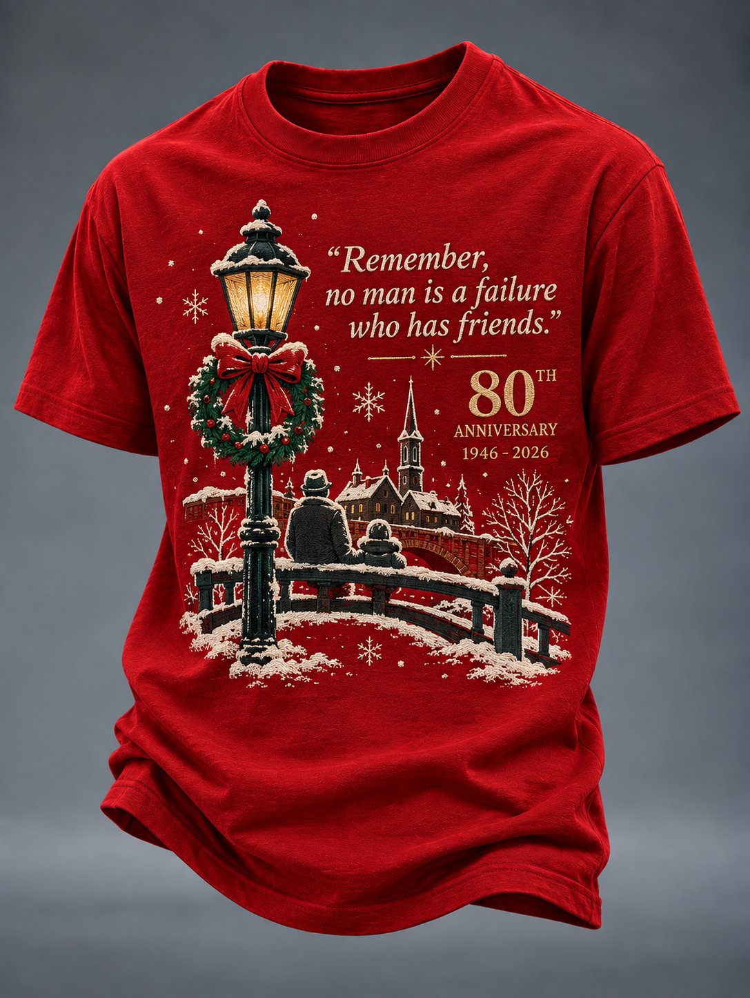 Men's Christmas Print Round Neck T-shirt
