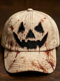 Halloween Ghost Face Bloodstain Pattern Retro Hat