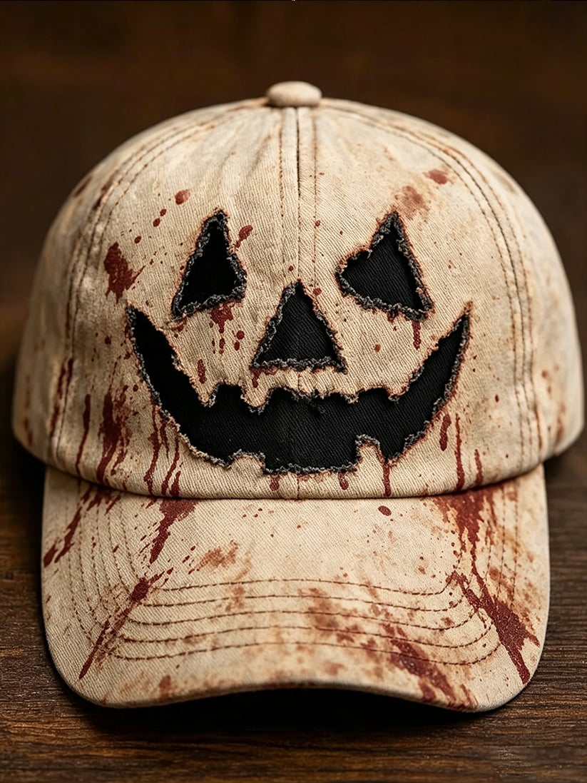 Halloween Ghost Face Bloodstain Pattern Retro Hat