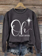 Women's Christmas Oh Night Divine Casual Long Sleeve Sweatshirt