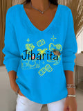 Puerto Rico Singer Printed Long Sleeve Top