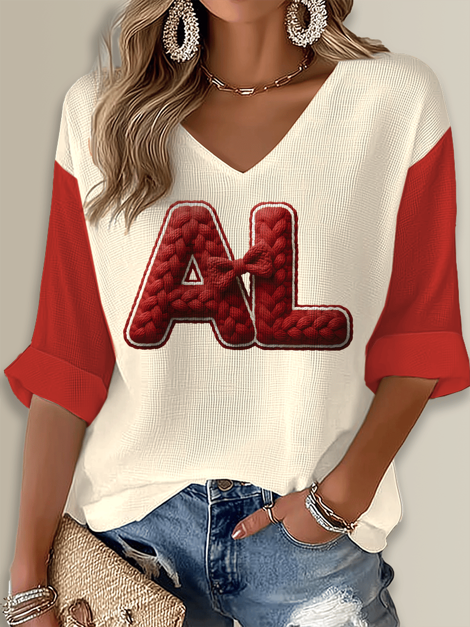 Women's long-sleeved printed top