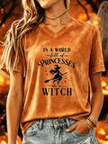 Women's Halloween Witch Print T-shirt